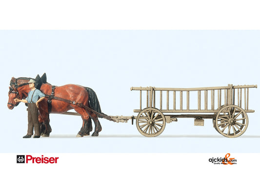 Preiser 30416 - Farmer with Rack Wagon