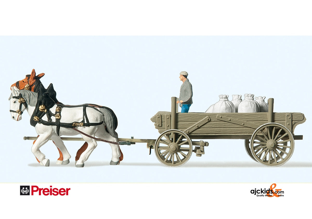 Preiser 30470 - Cargo wagon & horses