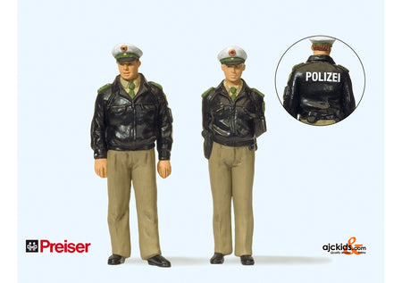 Preiser 44900 Standng FRG Police Grn 2 pcs