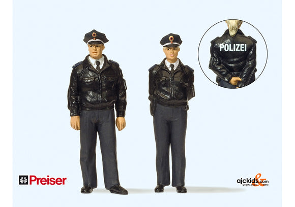 Preiser 44909 Standng FRG Police Blu 2 pcs