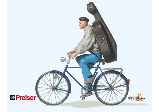 Preiser 45070 Music stdnt on bicycle