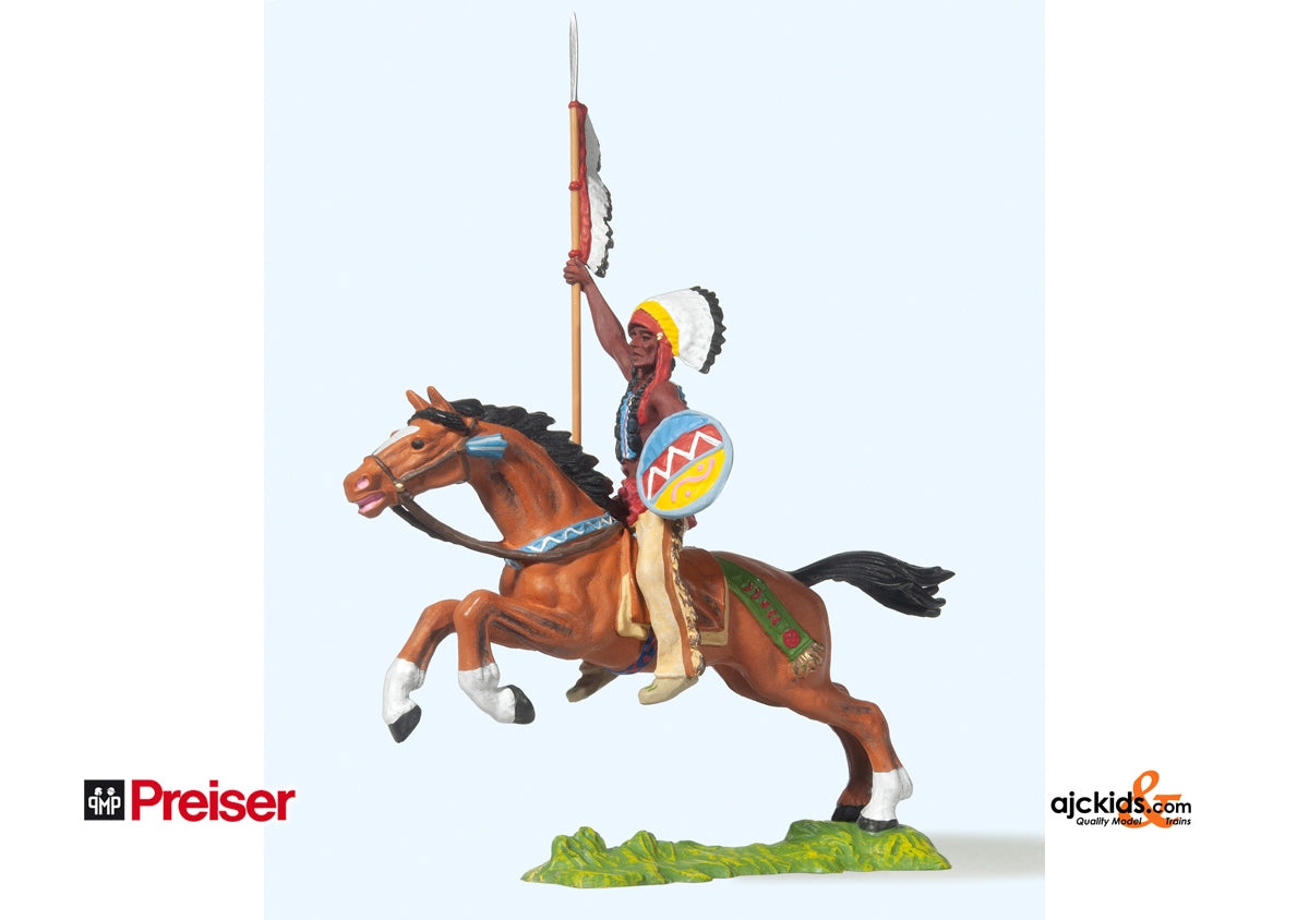 Preiser 54659 Indian chief on horse-blk