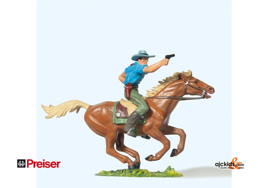 Preiser 54819 Cowboy on run blk horse