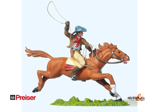 Preiser 54822 Cowboy on horse with lasso