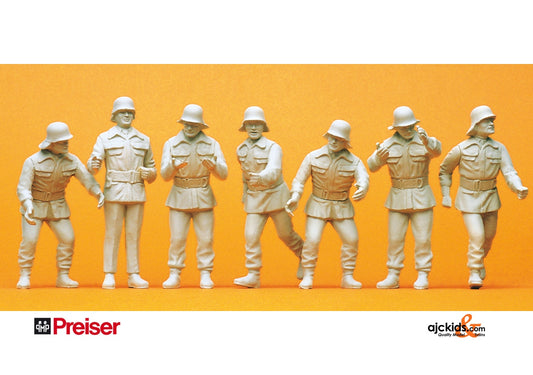 Preiser 57806 German Firemen Unpainted 7 pcs