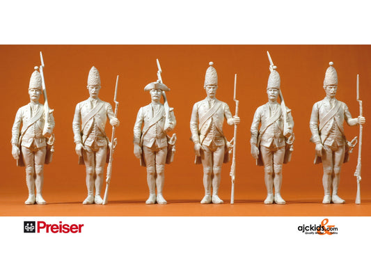 Preiser 57809 1756 Pr fig unptd 1:25 6 pcs