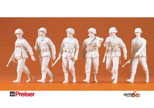 Preiser 64004 Soldiers walking unptd 6 pcs