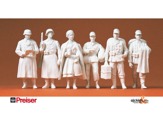 Preiser 64006 German Mltry Figs Unpntd