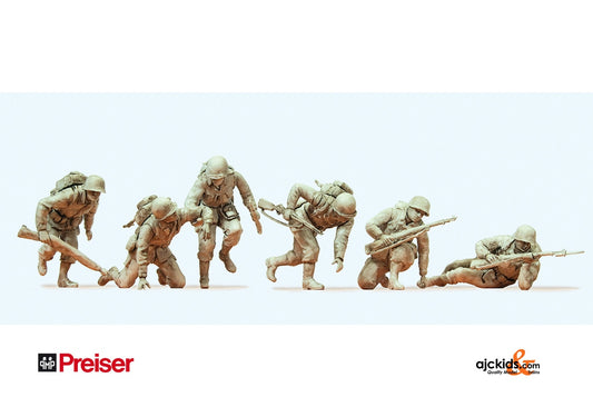 Preiser 64017 US Infantry D-Day Unpt 6 pcs