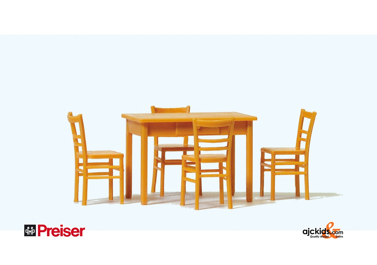 Preiser 65809 - Table with 4 Chairs