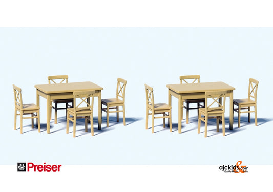 Preiser 68281 2 Tables 8 Chairs