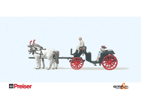 Preiser 79481 - Horse & carriage-black