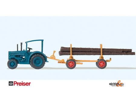 Preiser 79504 Hanomog with log trailer