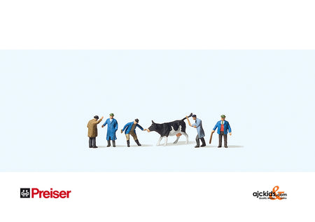 Preiser 88544 Cattle At Market with Figures