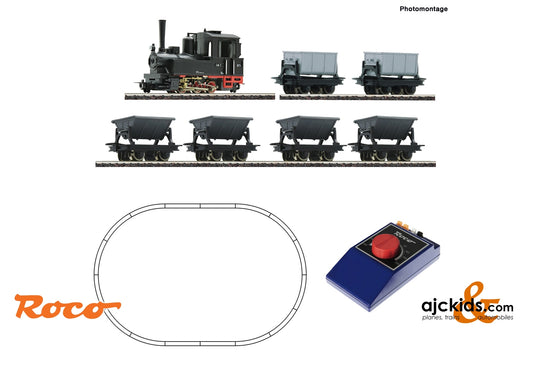 Roco 31035 - Analog H0e start set: Light railway steam locomotive and lorry train