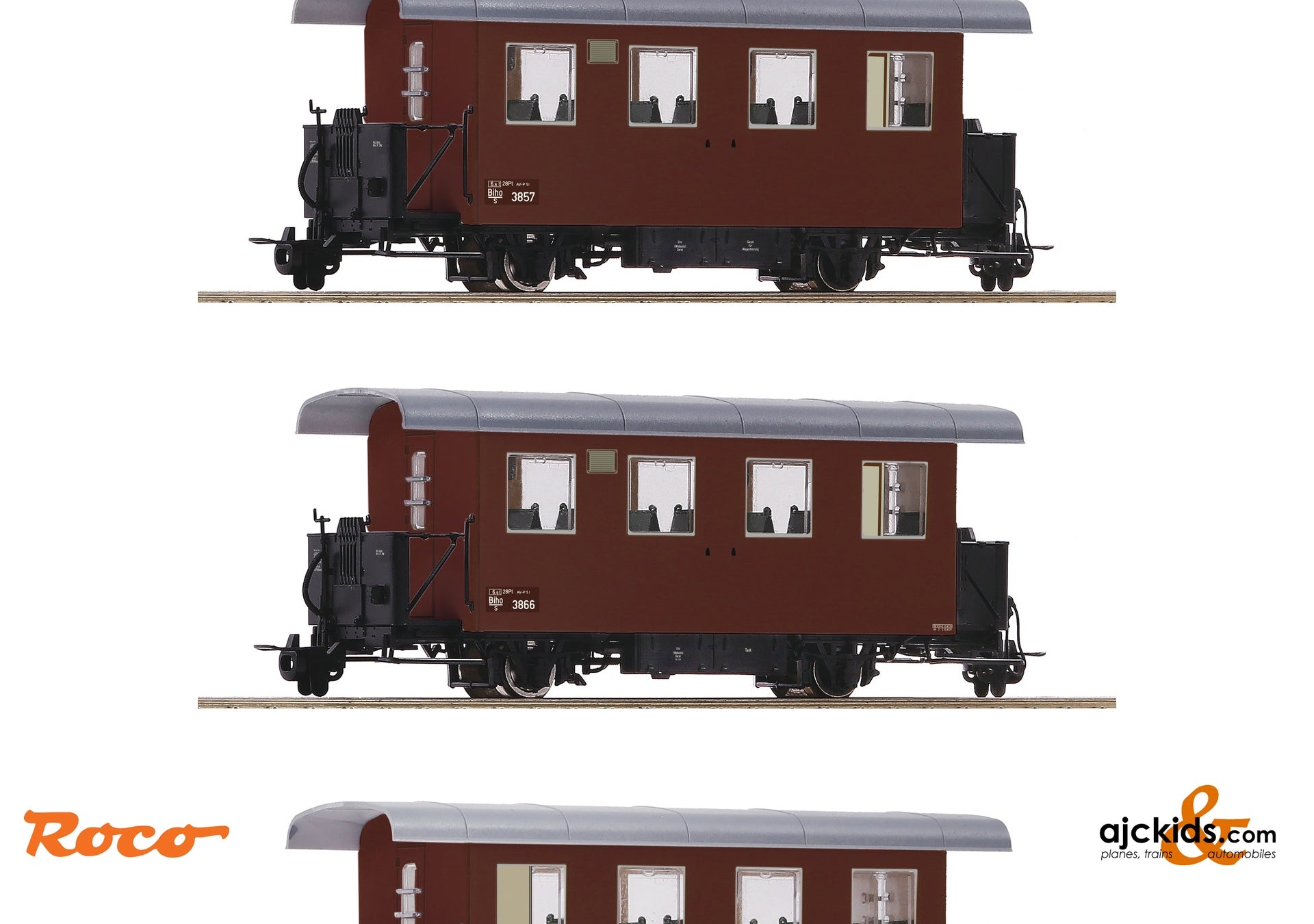 Roco 34103 - 3 piece set: Narrow-gauge ribbed wagons, ÖBB at Ajckids.com