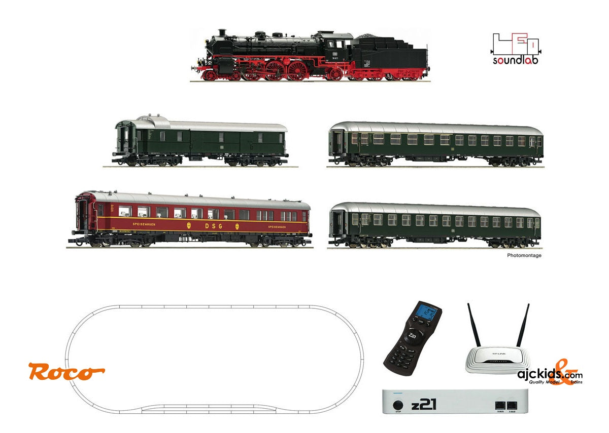 Roco 51313 z21® Digitalset: Steam locomotive class 18.6 with fast train