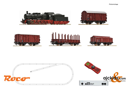 Roco 51318 - z21 start digital set: Steam locomotive class 057 with goods train