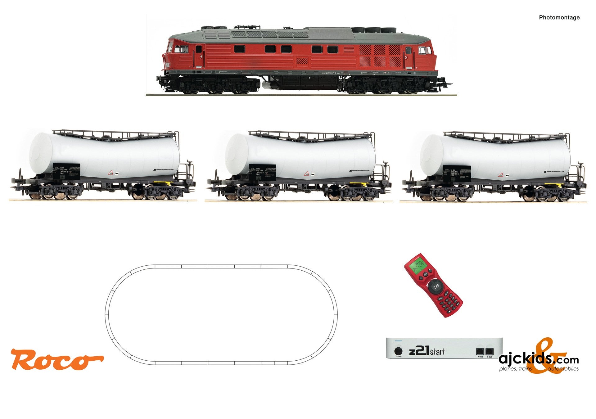 Roco 51340 -z21 start digital set: Diesel locomotive class 232 with tank wagon train, DB AG