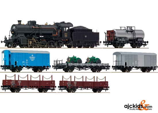 Roco 61420 Set: steam loco C5/6 w. freight train