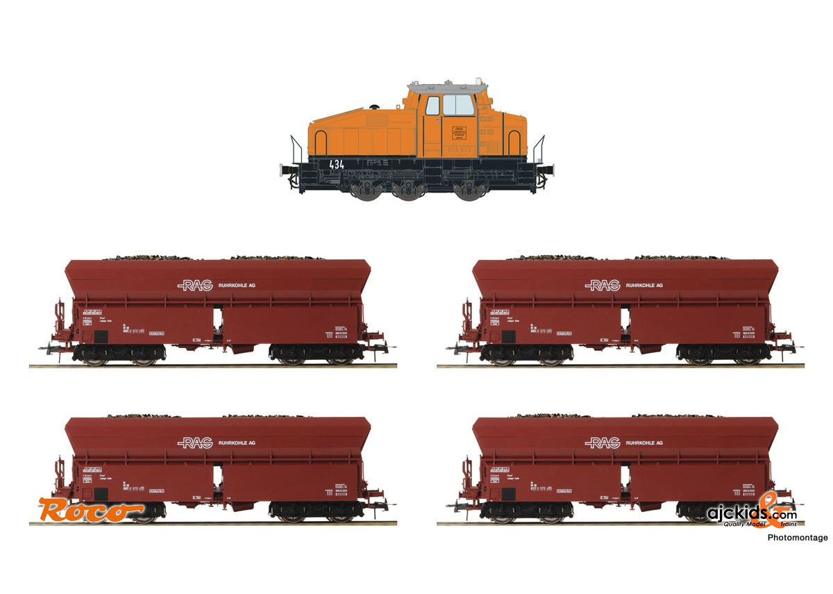 Roco 61467 5-piece train set: Diesel locomotive DHG 500 with sel unloading wagons