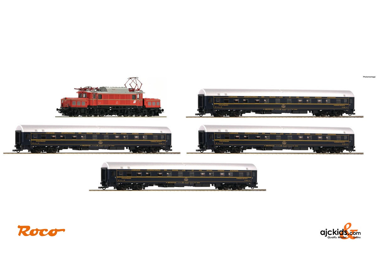 Roco 61468 5 piece set: Electric locomotive class 1020 and 4 sleeping cars