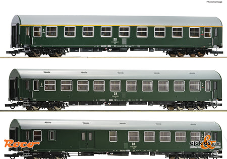 Roco 6200028 - 3-piece set 1: Passenger coach train, DR at Ajckids.com