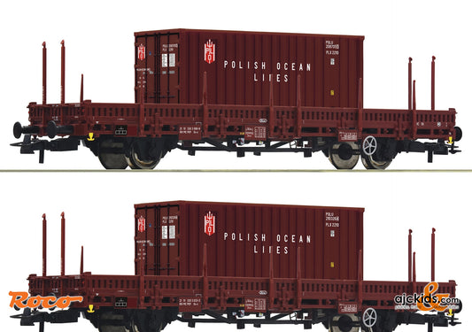 Roco 6600006 - 2-piece set: Swivel-type stake wagon, PKP at Ajckids.com