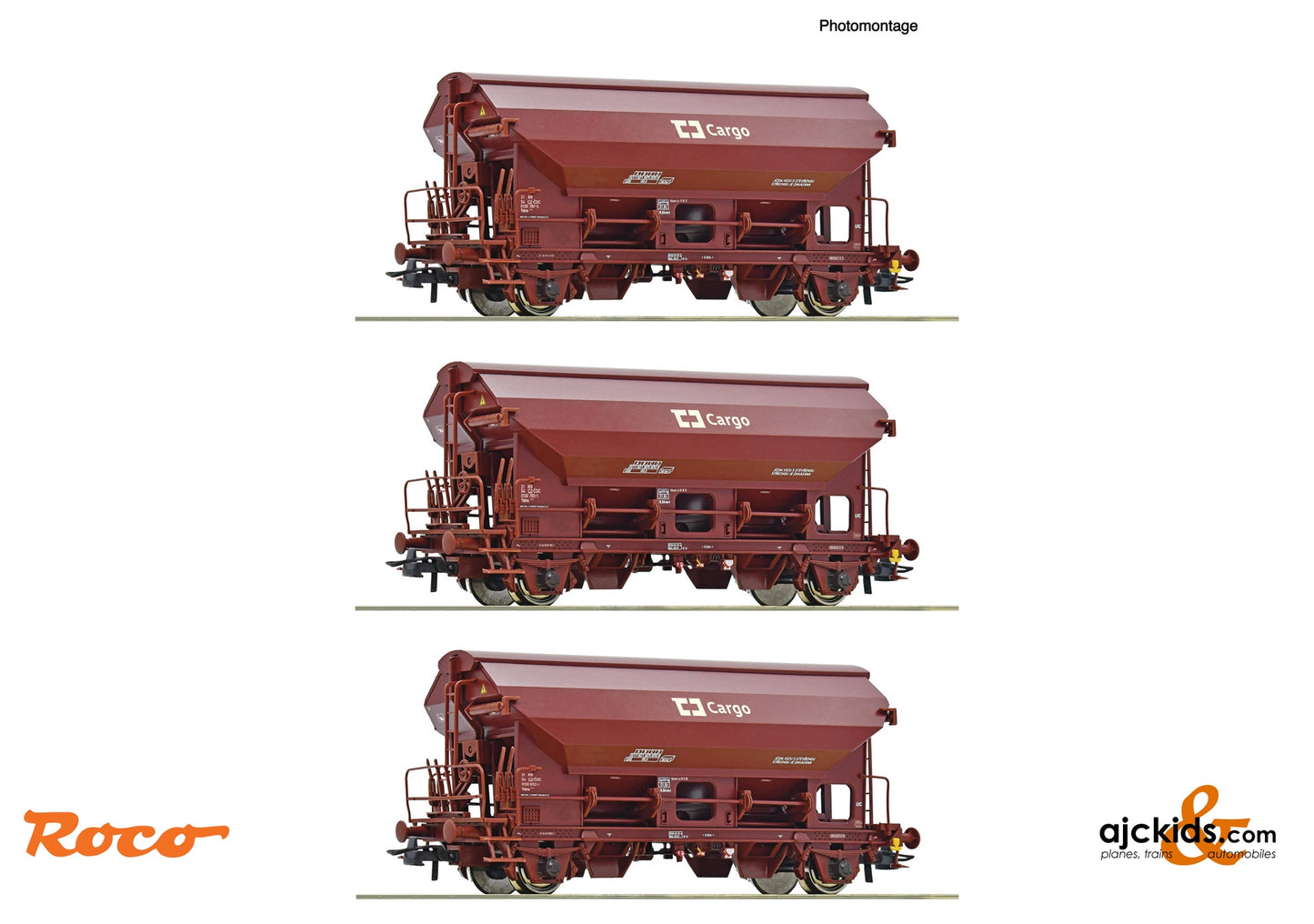 Roco 6600078 - 3-piece set: Swivel roof wagons, CD Cargo, EAN: 9005033066086