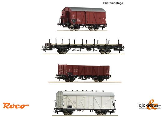 Roco 6600101 - 4-piece set: Freight wago ns, PKP, EAN: 9005033067304
