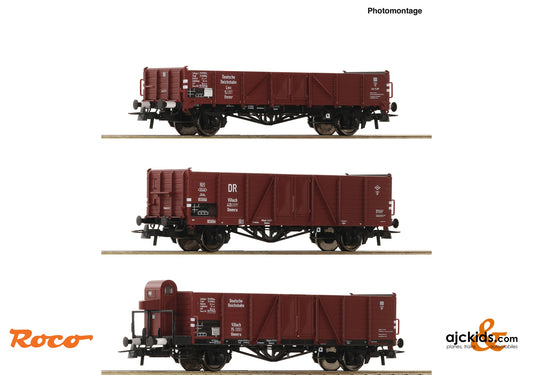Roco 6600102 - 3-piece set: Open freight wagons, DRB, EAN: 9005033067311