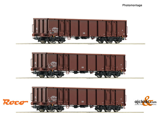 Roco 6600103 - 3-piece set: Open freight wagons, DR, EAN: 9005033068196