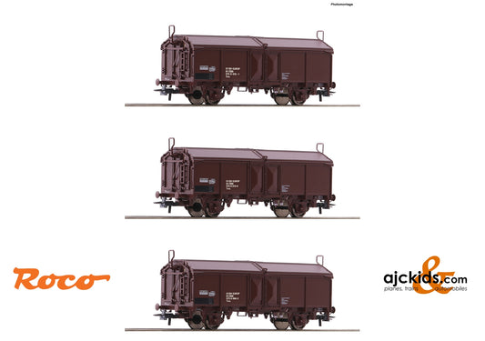 Roco 66178 - 3 piece set: Sliding roof wagons