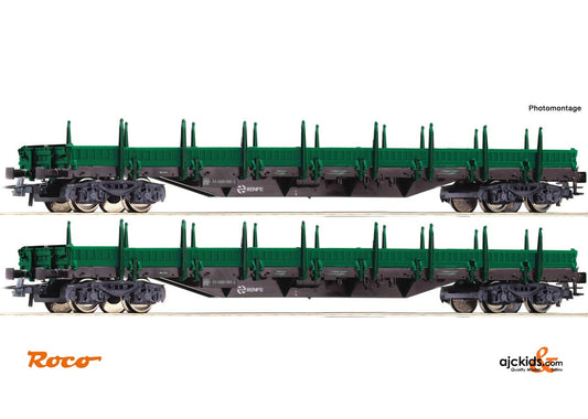Roco 67081 2 piece set: Stake wagons Renfe