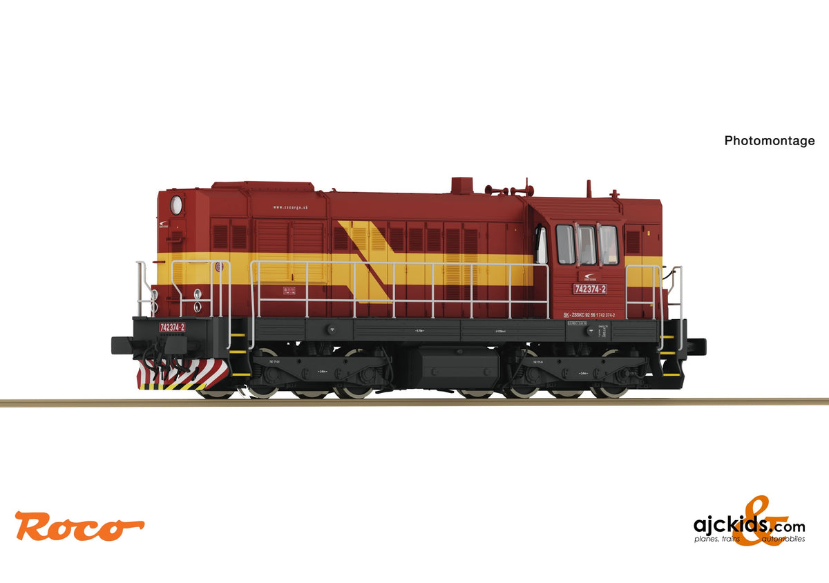 74096 Roco Roco 7310017 Diesel Locomotive 742 386 -6, ZSSK Cargo – Ajckids