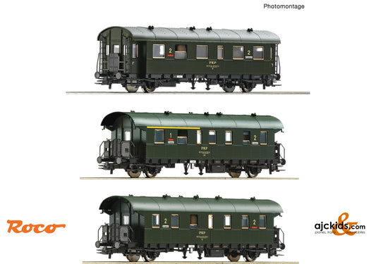 Roco 74019 -3 piece set: Passenger train, PKP