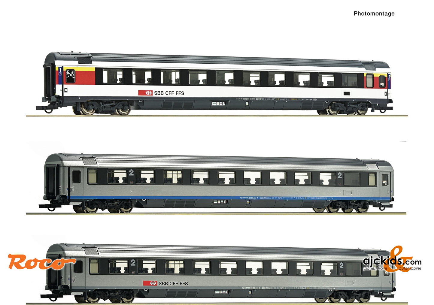 Roco 74022 -3 piece set (2): EuroCity coaches EC 7, SBB