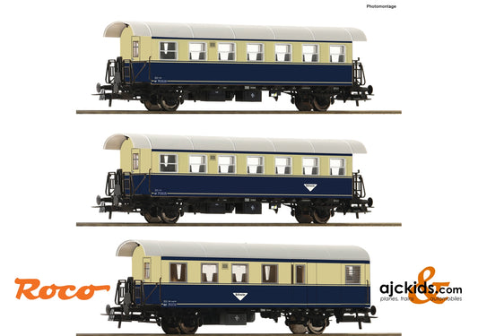 Roco 74094 - 3 piece set: Ribbed coaches "Spantenwagen"