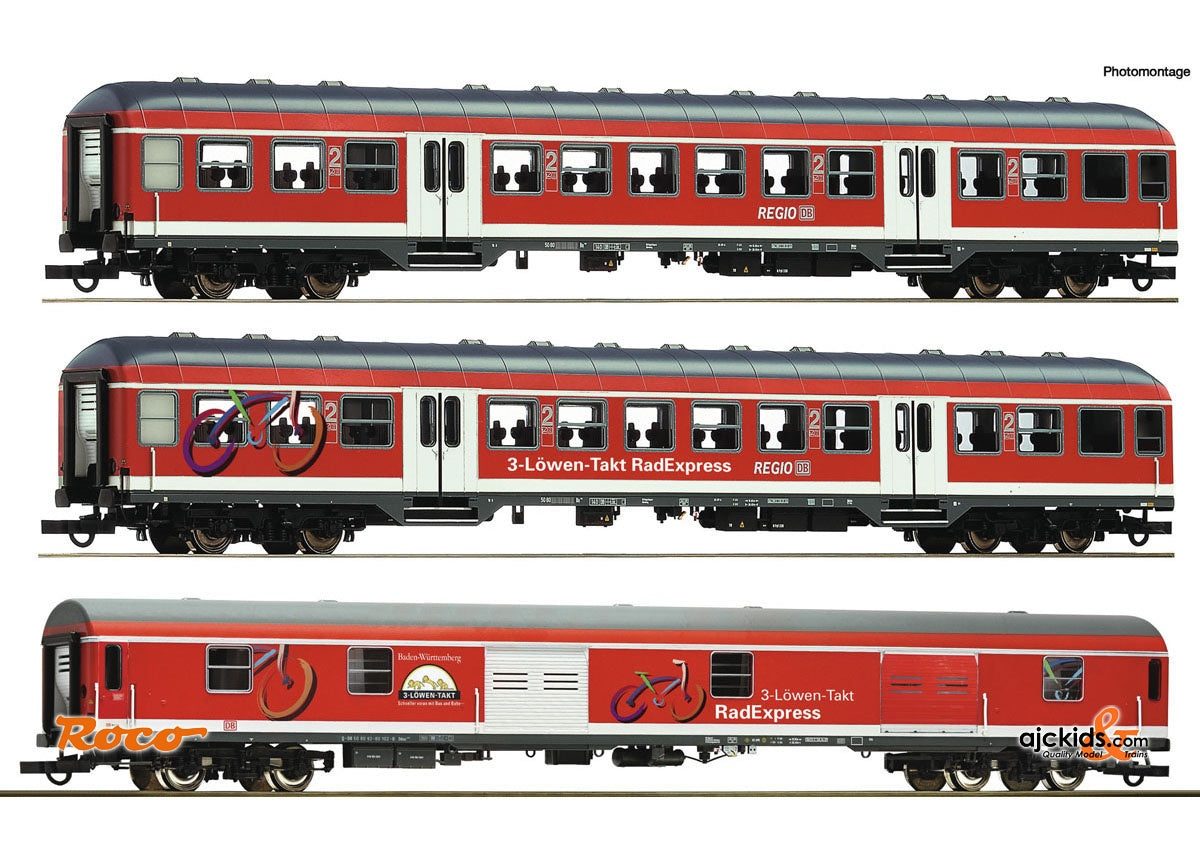 Roco 74099 3 piece set: “Fahrrad Express” DB-AG