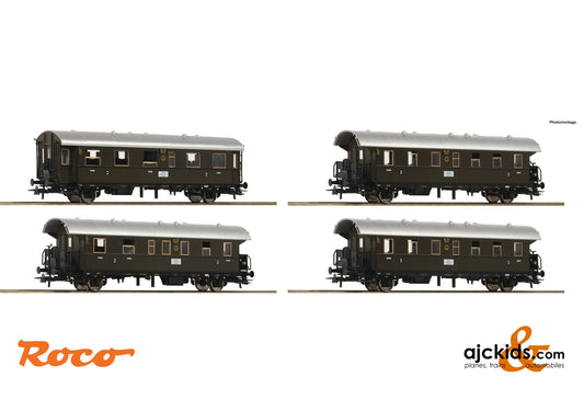 Roco 74102 - 4 piece set: Passenger coaches "Donnerbüchse"