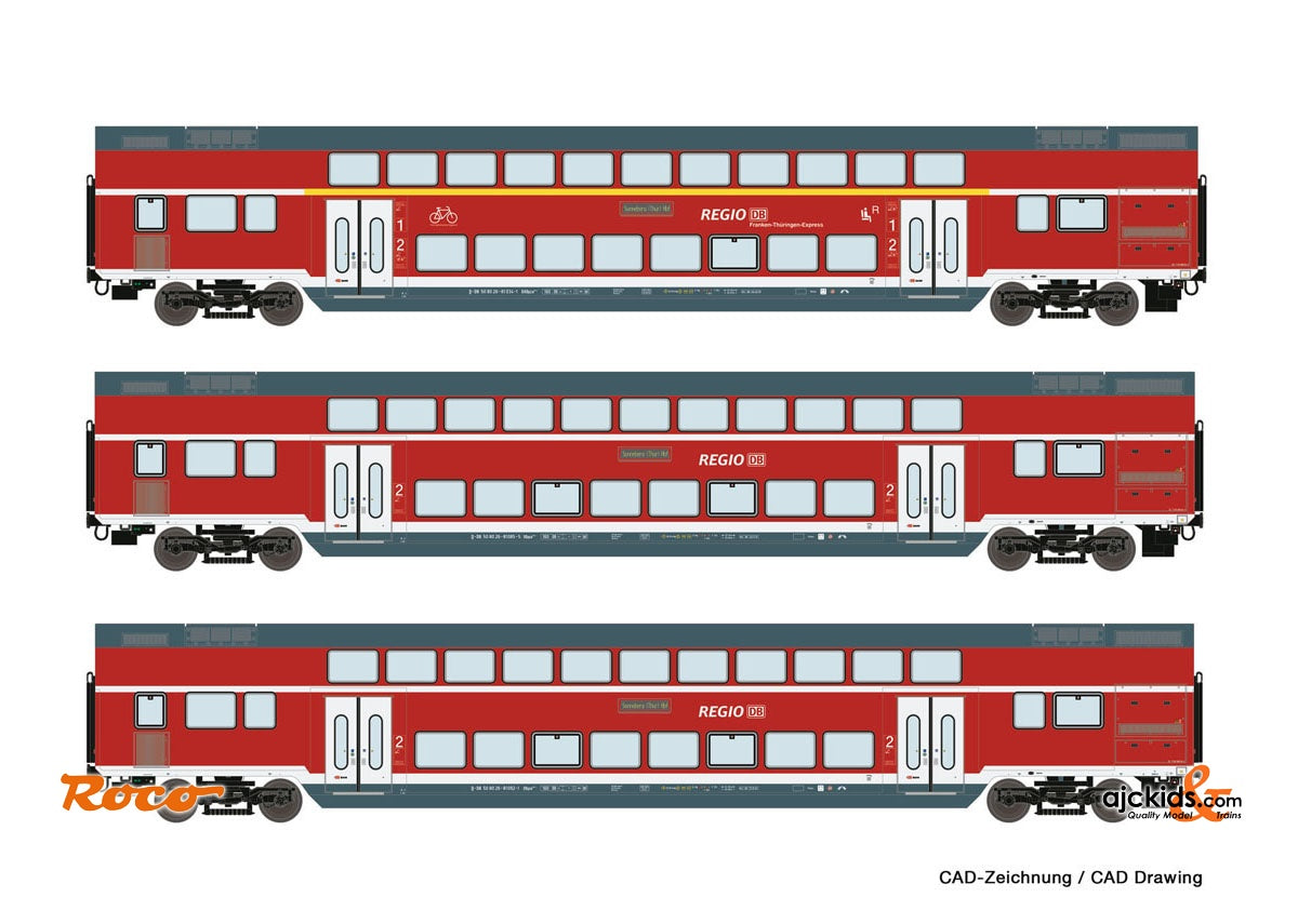 Roco 74137 3 piece set: Double deck cars