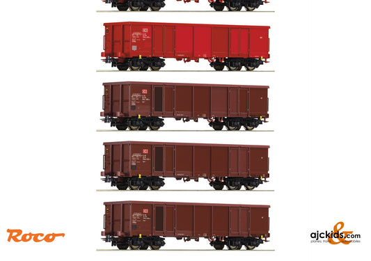 Roco 75858 - 6-piece display: Open freight wagons, DB AG at Ajckids.com
