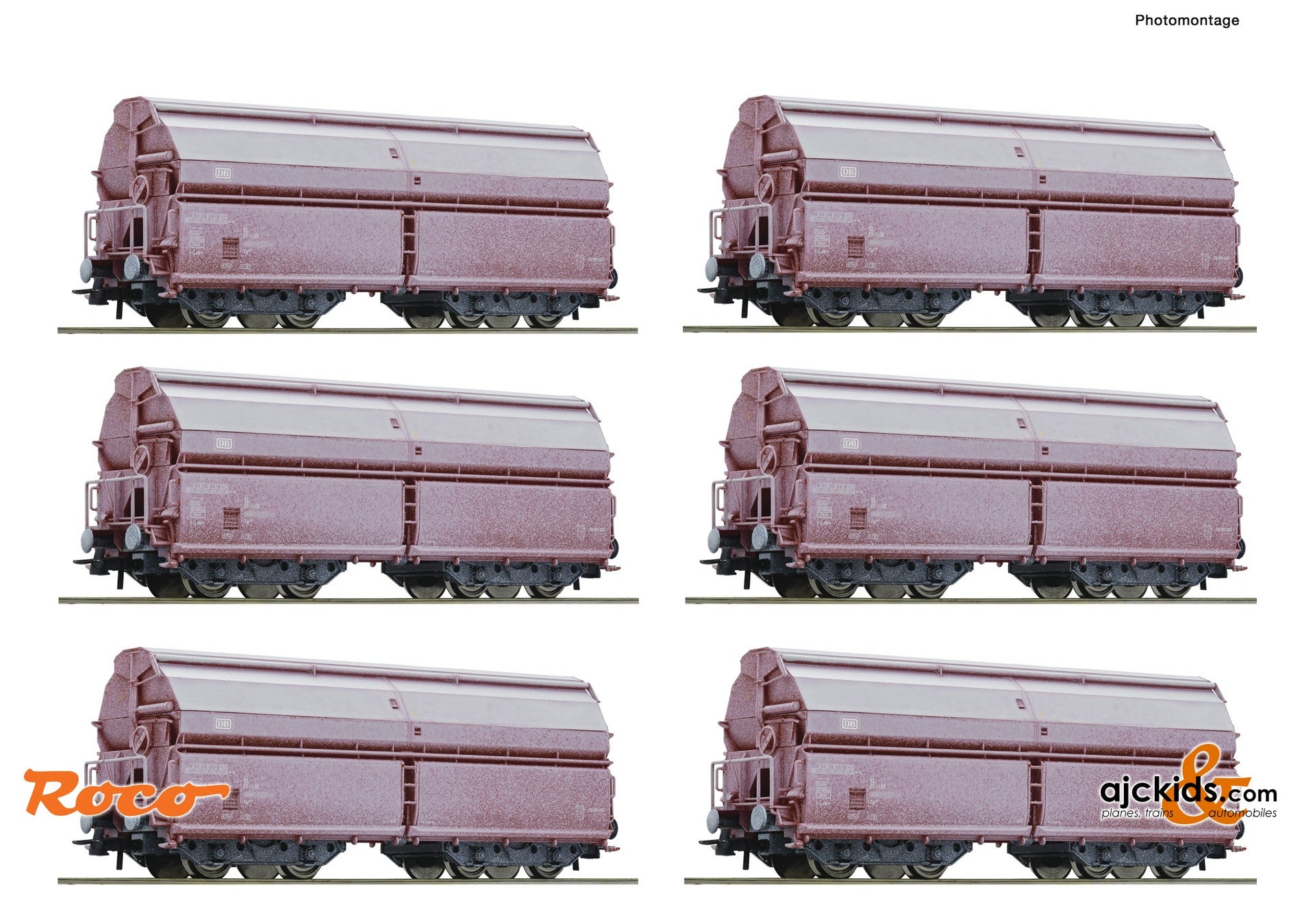 Roco 75866 -12 piece display: Swing-roof wagons, DB