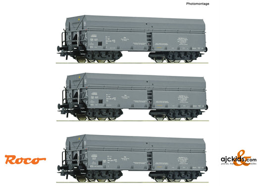 Roco 76008 -3 piece set: Self unLoaded hopper wagons, PKP