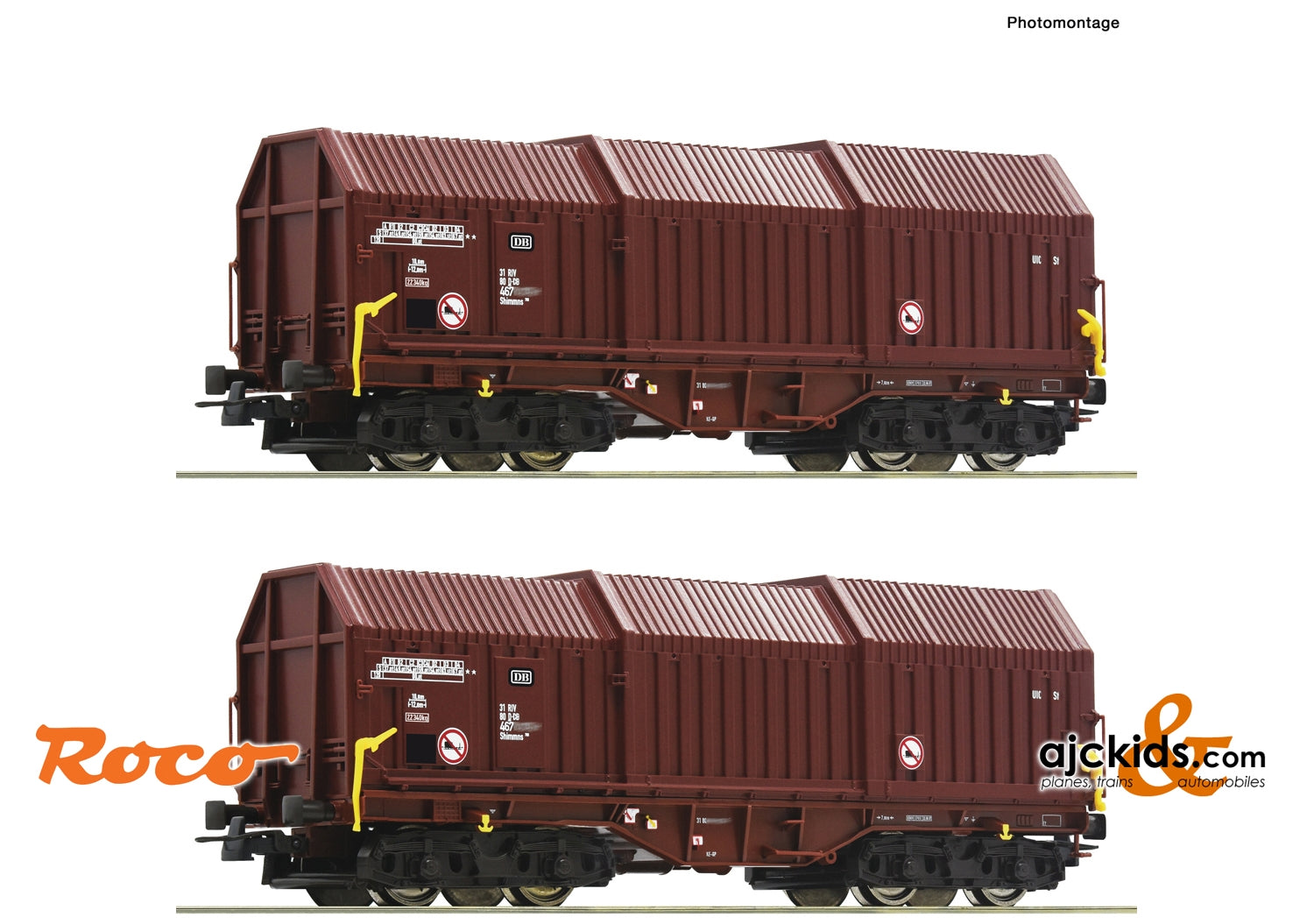 Roco 76041 - 2 piece set: Telescopic hood wagons