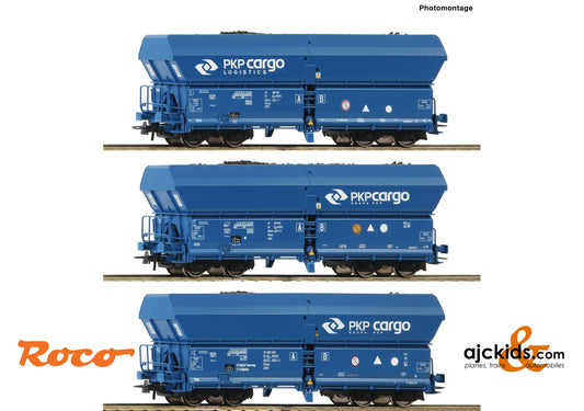 Roco 76046 - 3 piece set: Self-unloading hopper wagons