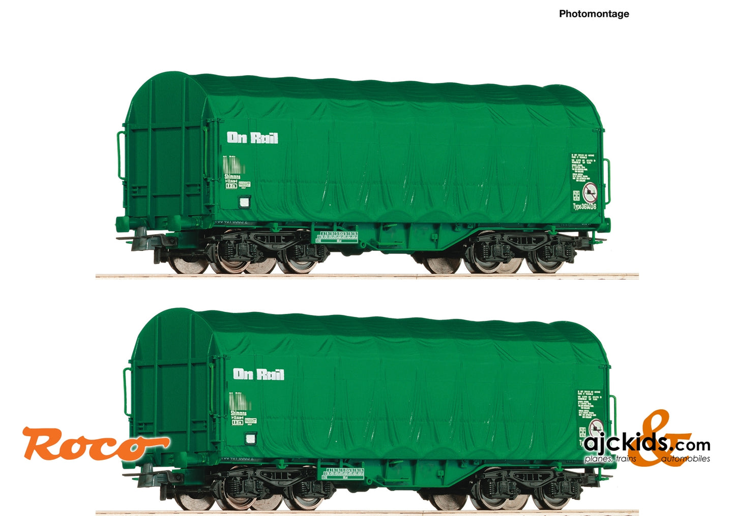 Roco 76049 - 2 piece set: Slide tarpaulin wagons