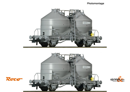 Roco 76072 2 piece set: Silo wagons SNCB