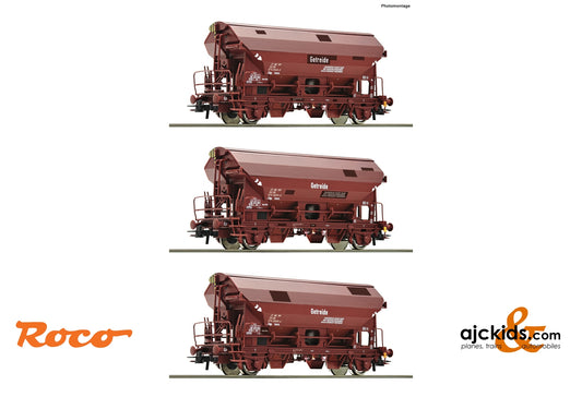 Roco 76181 - 3 piece set: Swing roof wagons
