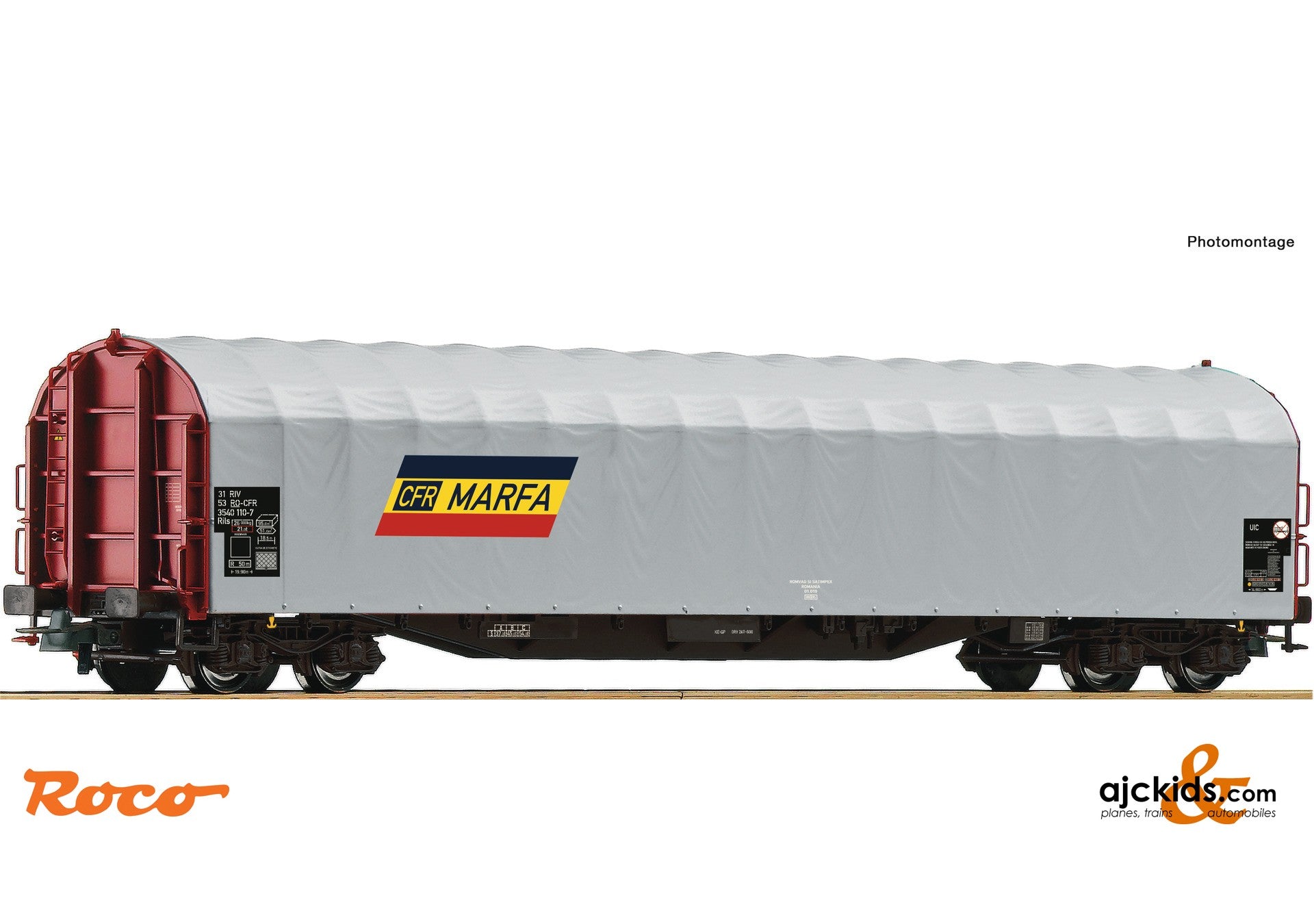 Roco 76474 - Sliding tarpaulin wagon, CFR Marfa at Ajckids.com
